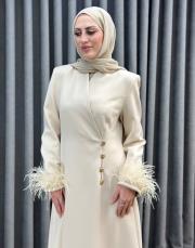 bej 3280 white corner abiye elbise 2