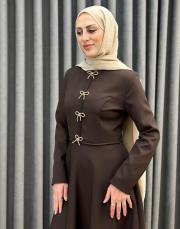 kahve 3282 white corner abiye elbise 2