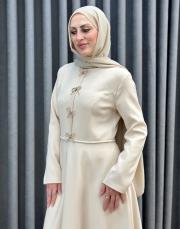 bej 3282 white corner abiye elbise 2