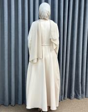 bej 3282 white corner abiye elbise 7