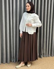 kahve sz 5495 sentez zen dıştan overloklu etek