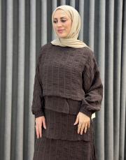 kahve 5159 missemramiss pıano elbise 2