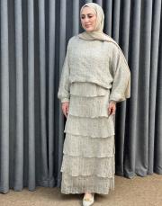 bej 5159 missemramiss pıano elbise