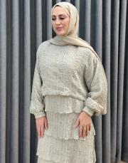 bej 5159 missemramiss pıano elbise 2