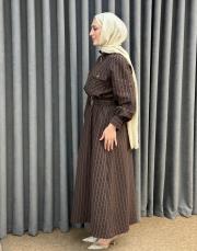 kahve 5161 missemramiss chıoline elbise 3
