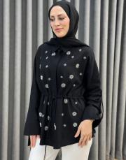 siyah 5265 missemramiss stella veil gömlek