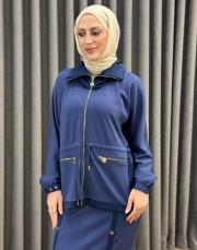 lacivert 5359 missemramiss fermuarlı yakalı takım 2