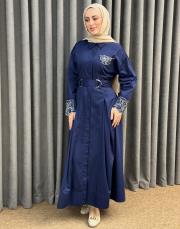 lacivert 5158 missemramiss perla cotton elbise