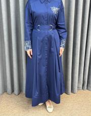 lacivert 5158 missemramiss perla cotton elbise 4