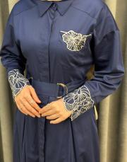lacivert 5158 missemramiss perla cotton elbise 7