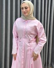 pembe 5158 missemramiss perla cotton elbise 2