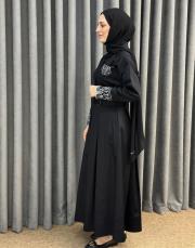 siyah 5158 missemramiss perla cotton elbise 6