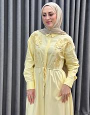 sarı 5210 missemramiss ivory flom dress 2