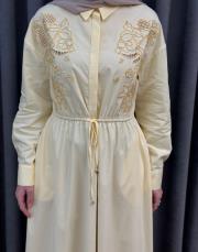 sarı 5210 missemramiss ivory flom dress 4