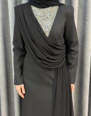 siyah 3299 white corner abiye elbise 5