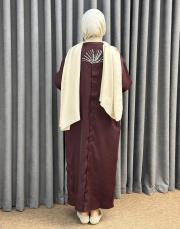 bordo 5369 missemramiss nakışlı gömlek elbise 2
