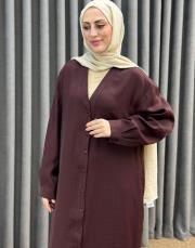bordo 5369 missemramiss nakışlı gömlek elbise 3