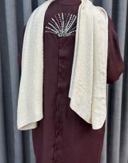 bordo 5369 missemramiss nakışlı gömlek elbise 4