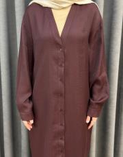 bordo 5369 missemramiss nakışlı gömlek elbise 5