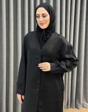 siyah 5369 missemramiss nakışlı gömlek elbise 3