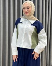 ekru lacivert 5213 missemramiss mono chic takım 2