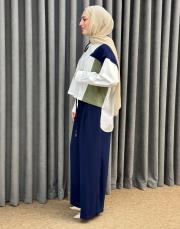 ekru lacivert 5213 missemramiss mono chic takım 3