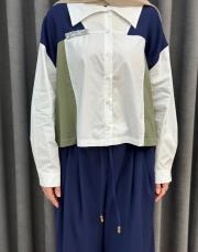 ekru lacivert 5213 missemramiss mono chic takım 5