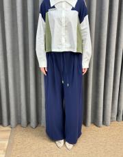 ekru lacivert 5213 missemramiss mono chic takım 6