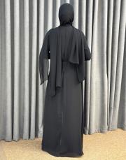 siyah 3126 qashe şifonlu tulum 3