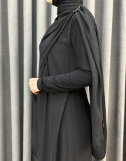 siyah 3126 qashe şifonlu tulum 6