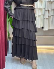 kahve sz 5497 sentez şifon katlı etek 2