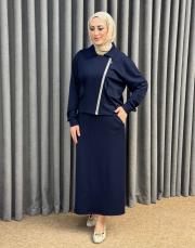 lacivert 4309-4351 missemramiss biker etekli takım