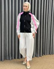 siyah 4313 missemariss tencel bomber ceket 2