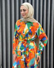 turuncu desen 3938 missemramiss floş viskon summer tunik 2