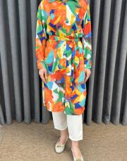 turuncu desen 3938 missemramiss floş viskon summer tunik 3