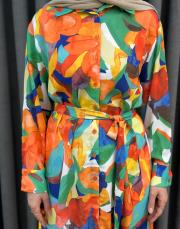 turuncu desen 3938 missemramiss floş viskon summer tunik 6