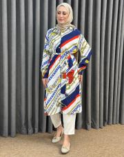 zincir desen 3938 missemramiss floş viskon summer tunik