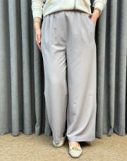 gri 4419 missemramiss beli lastikli krep pantolon