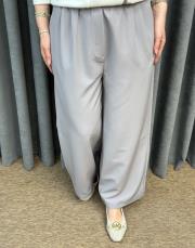 gri 4419 missemramiss beli lastikli krep pantolon 3