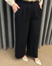 siyah sz 5570 sentez krep pileli pantolon