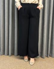 siyah sz 5570 sentez krep pileli pantolon 2
