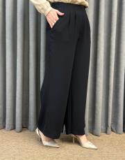 siyah sz 5570 sentez krep pileli pantolon 3