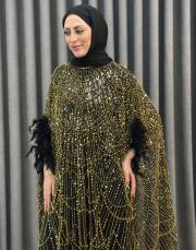 siyah gold ds 603 ithal abiye elbise 2