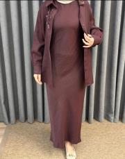 bordo 3251-5250 missemramiss flow gömlek iç elbise takım