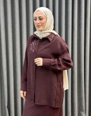 bordo 3251-5250 missemramiss flow gömlek iç elbise takım 2