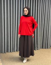 kahve sz 5669 sentez geniş paça pantolon 4
