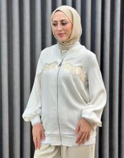 ekru 4600 missemramiss disegno aksesuarlı bomber