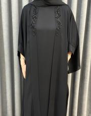 siyah essahra lame tek abaya 3