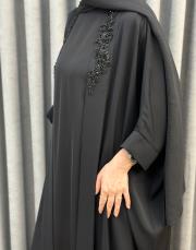 siyah essahra lame tek abaya 5