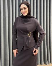 kahve 27k 2051 nuss elbise 2